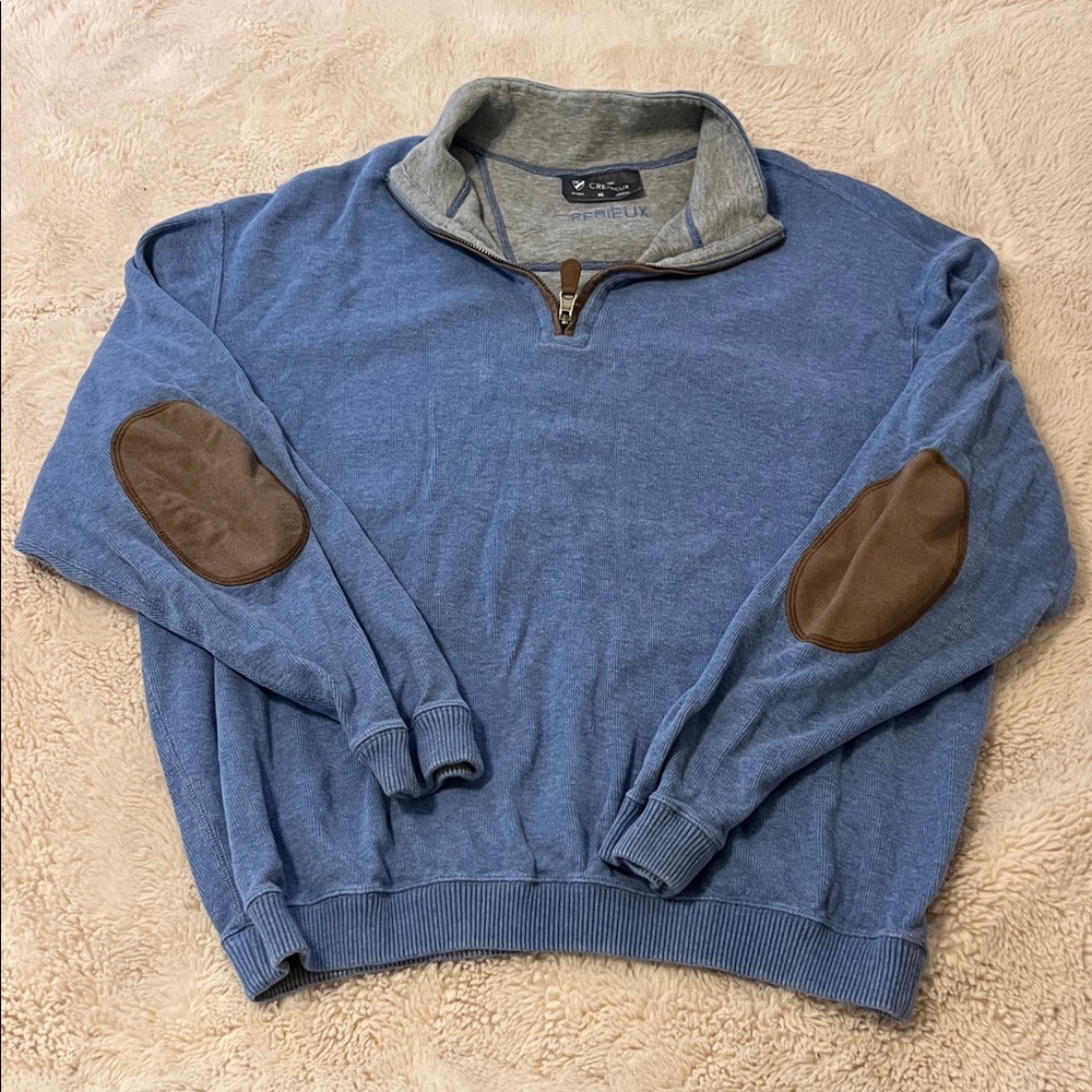 Daniel Cremieux Blue and Brown Zip-Up Sweater